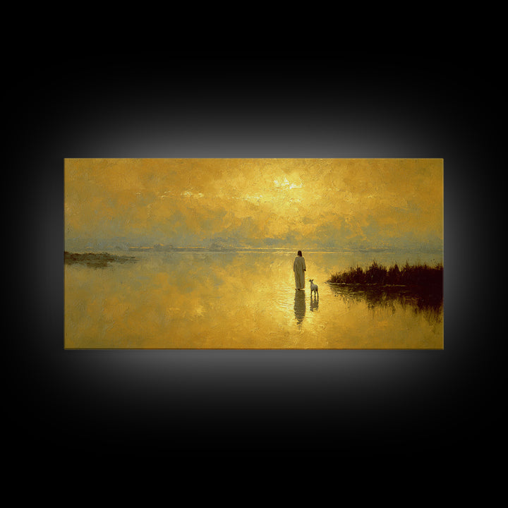 Light Of Grace | Framed Canvas Print | Christian Art | Jesus Painting | Christian Art Canvas | Christmas Wall Art | Christian Christmas Art