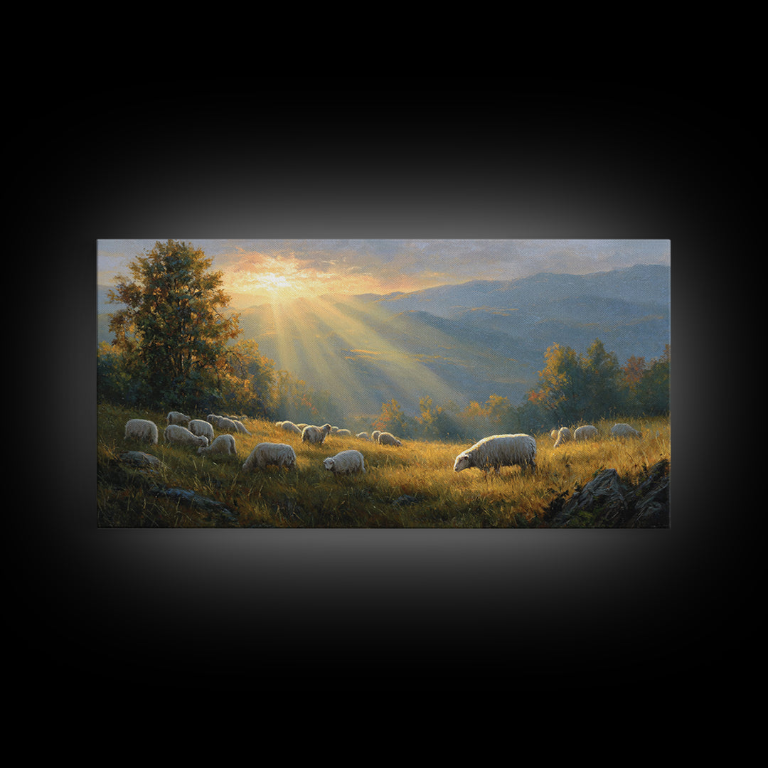Holy Pasture Whisper | Framed Canvas Print | Christian Art | Christian Canvas Art | Jesus Painting | Christian Christmas | Christian Wall A