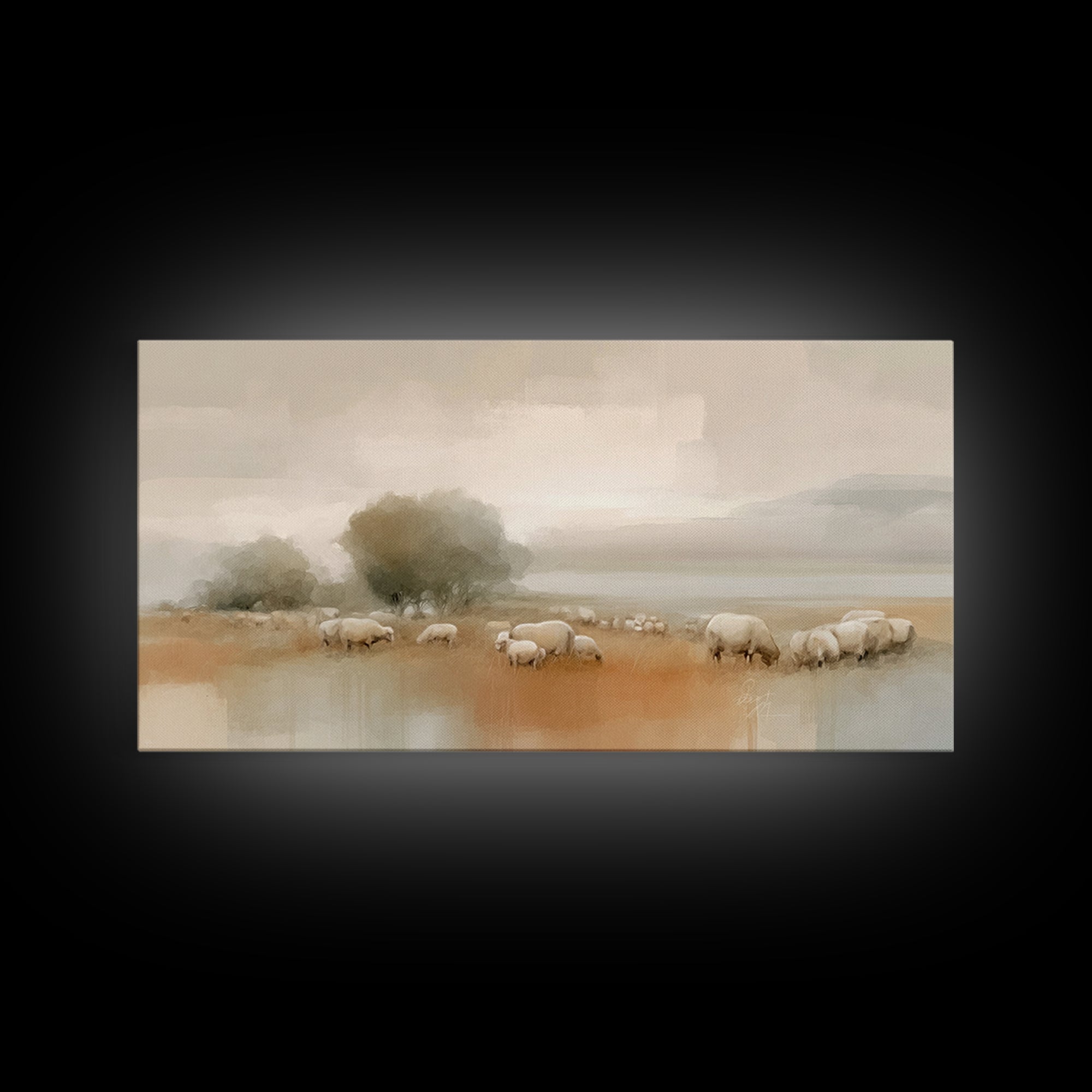 Silent Field Blessing, Framed Canvas Print, Christian Wall Art, Christian Art, Jesus Painting, Christian Art Canvas, Christmas Art, Christi