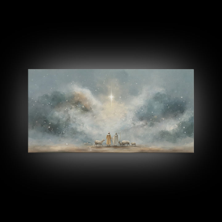 Wonder In The Heavens – Framed Canvas Print – Christian Art Canvas – Christian Wall Art – Christmas Art – Christian Christmas Art – Christi