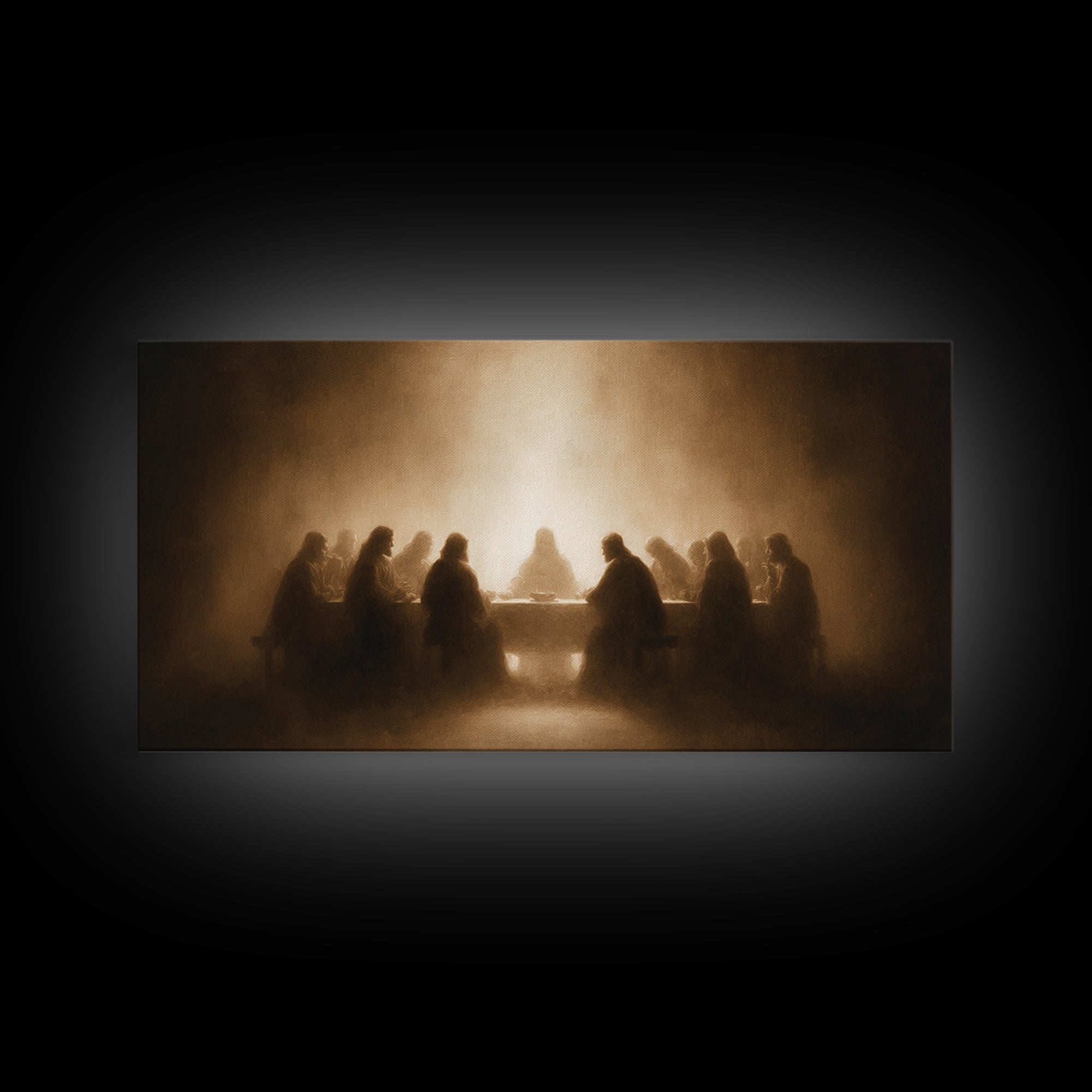 Sacred Evening – Framed Canvas Print – Christian Wall Art – Jesus Painting – Christian Christmas Art – Christian Decor – Christian Gift