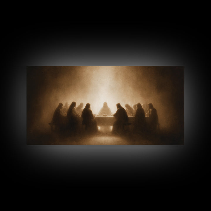 Sacred Evening – Framed Canvas Print – Christian Wall Art – Jesus Painting – Christian Christmas Art – Christian Decor – Christian Gift