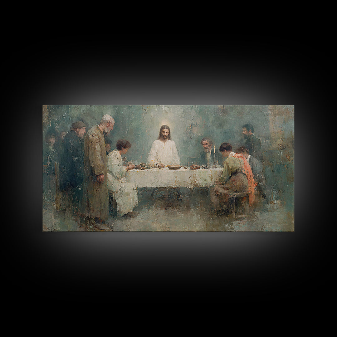 Bright Fellowship, Framed Canvas Print, Christian Art Canvas, Christian Wall Art, Jesus Painting, Christian Gift Ideas, Christmas Art Print