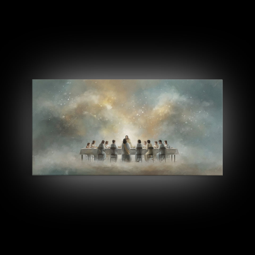 Sacred Table | Framed Canvas Print | Christian Art Work | Jesus Painting | Christian Wall Art | Christmas Canvas Wall Art | Christian Decor