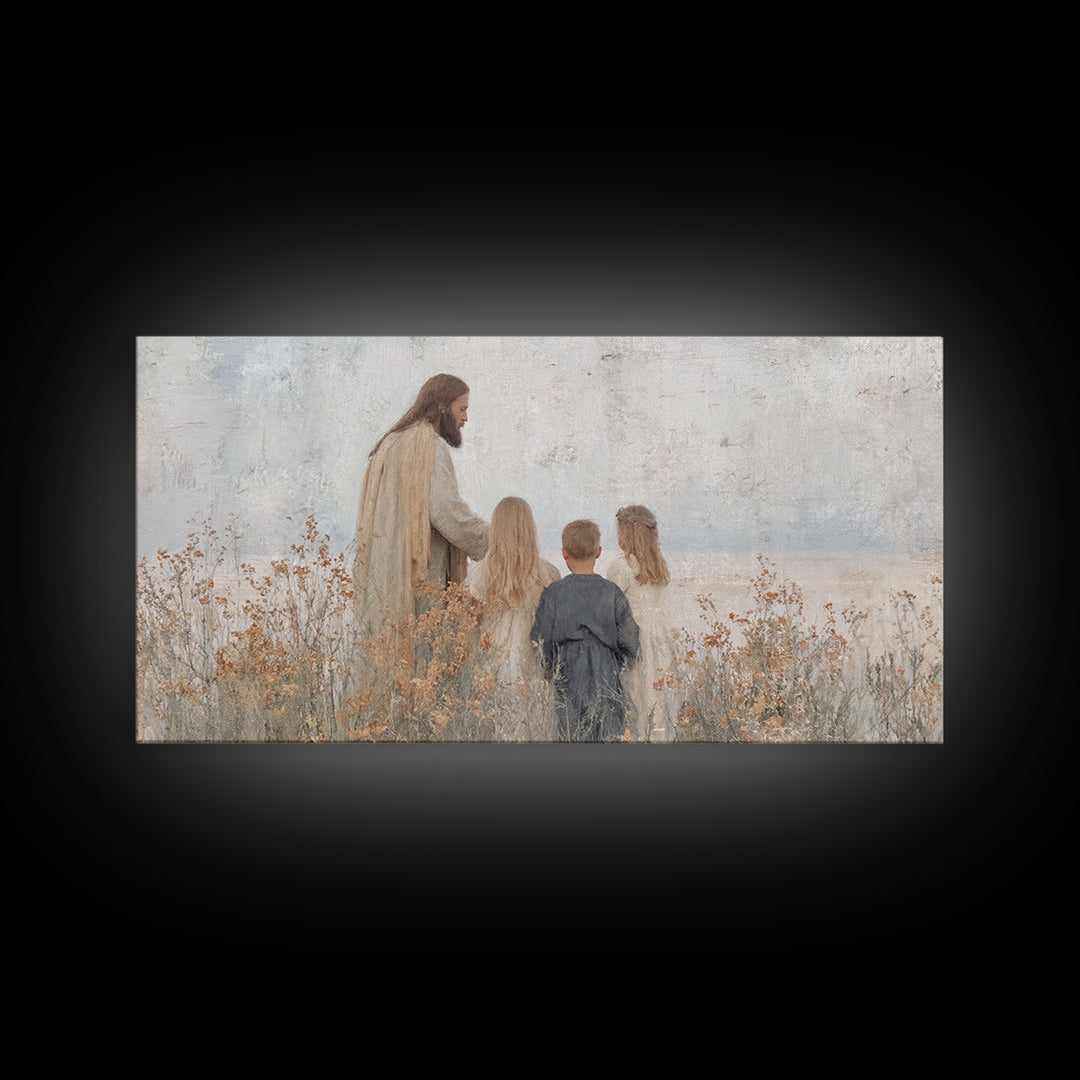 Gentle Meadow – Framed Canvas Print – Christian Art Canvas – Jesus Painting – Christian Wall Art – Christian Gift Ideas – Christian Decor