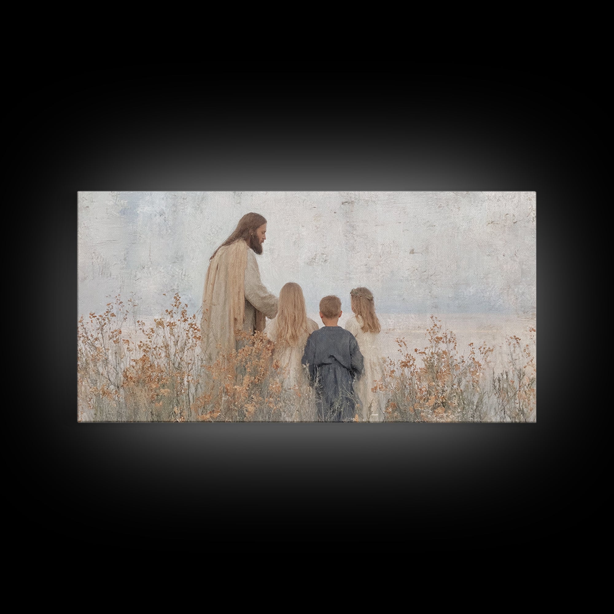 Gentle Meadow – Framed Canvas Print – Christian Art Canvas – Jesus Painting – Christian Wall Art – Christian Gift Ideas – Christian Decor