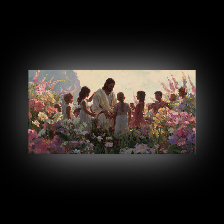 Children Of Hope – Framed Canvas Print – Christian Art Canvas – Jesus Painting – Christian Wall Art – Christian Christmas Art – Vintage Chr
