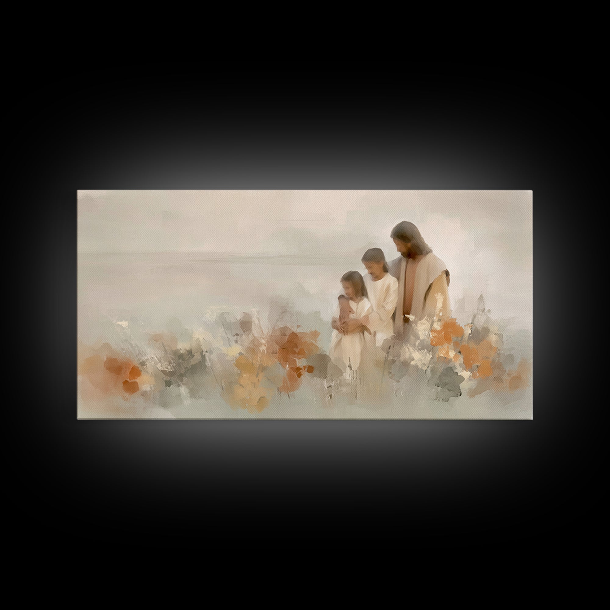 Quiet Morning Grace, Framed Canvas Print, Christian Art Canvas, Jesus Painting, Christian Wall Art, Subtle Christian Art, Christian Gift Id