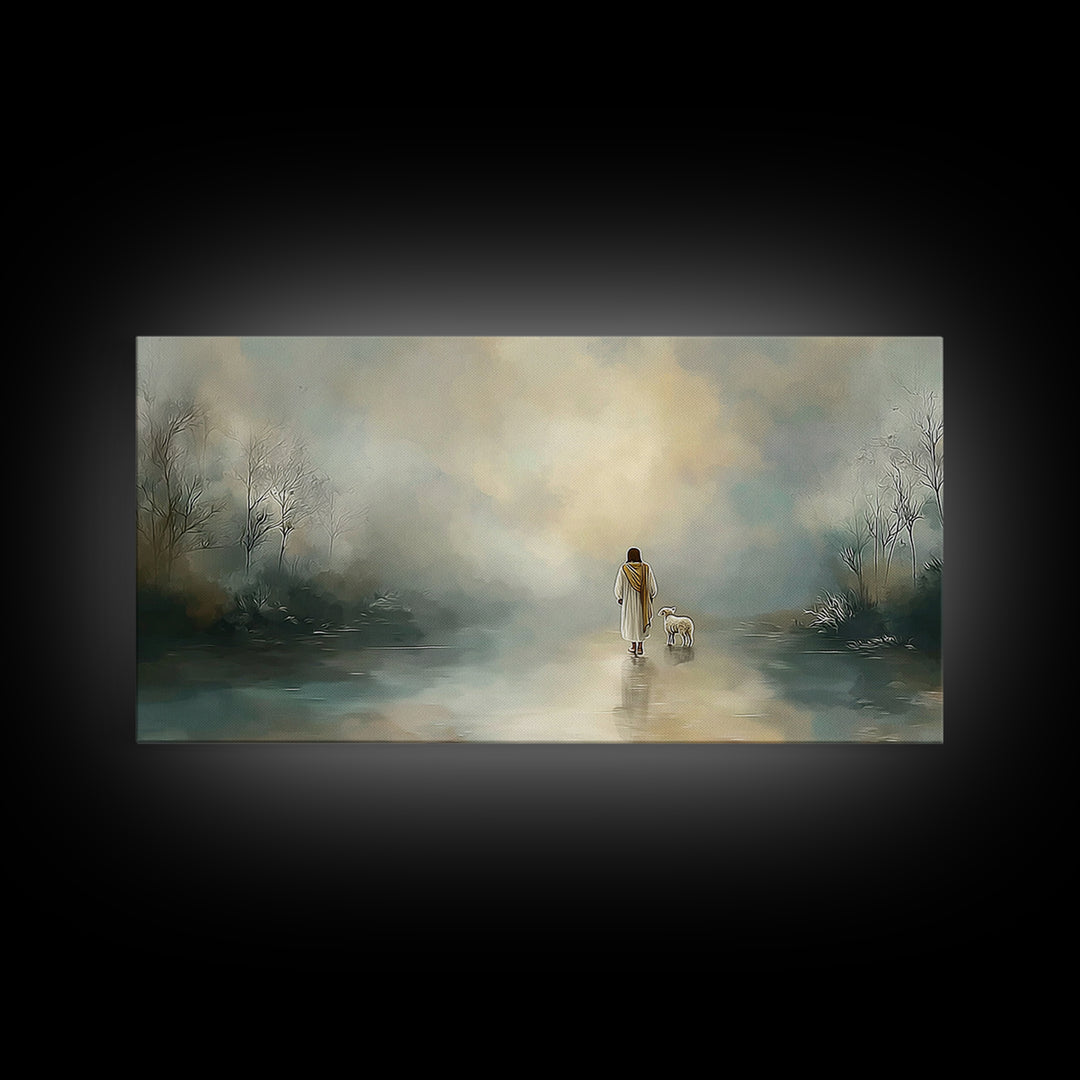 Shepherd’s Path | Framed Canvas Print | Christian Art Canvas | Jesus Painting | Christian Wall Art | Christian Decor For Home | Subtle Chri