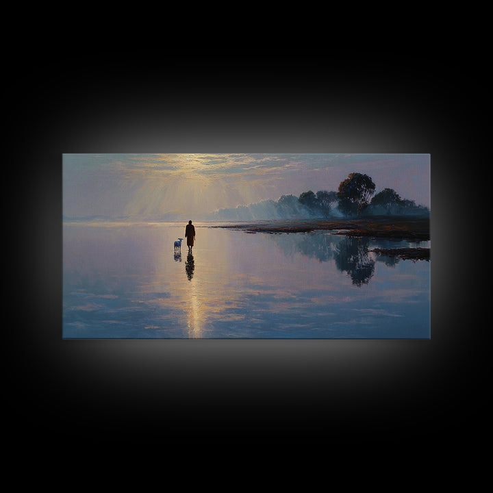 Dawn Of The Shepherd - Framed Canvas Print - Christian Christmas Art - Christian Wall Art - Christian Art Canvas - Jesus Painting