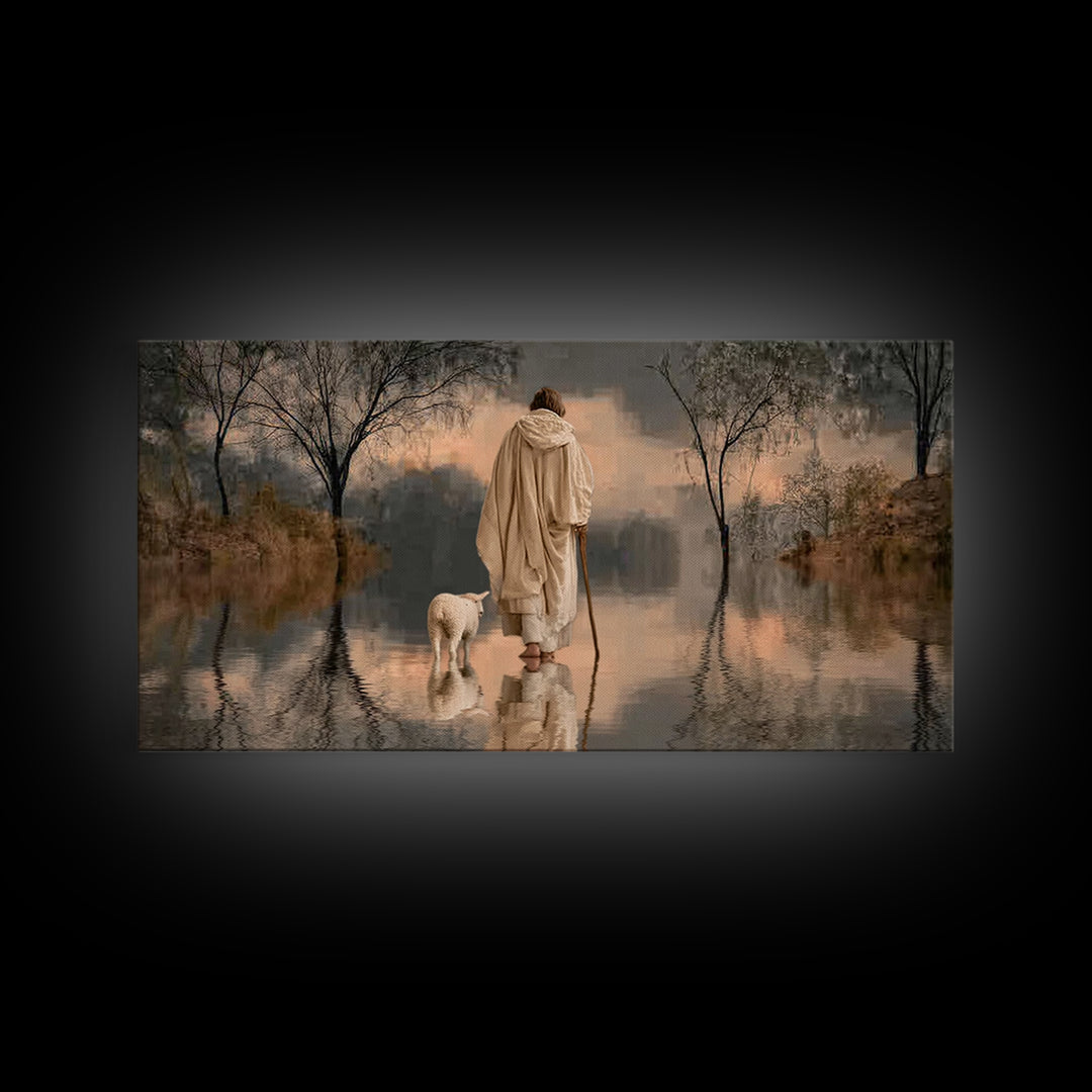 Path Of Grace - Framed Canvas Print - Jesus Painting - Christian Art Canvas - Christian Wall Art - Christian Christmas Art