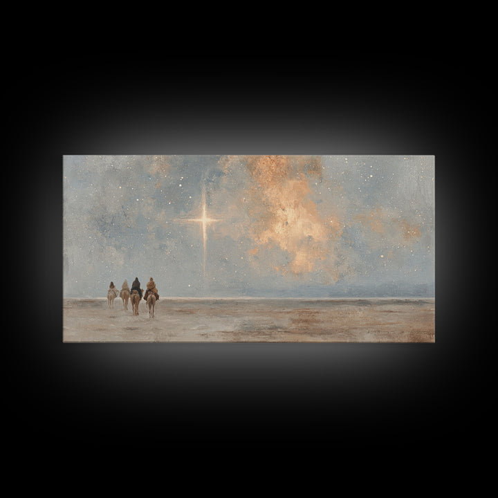 Star Of Bethlehem - Framed Canvas Print - Christian Christmas Art - Christian Art Canvas - Christian Wall Art - Christmas Art Prints