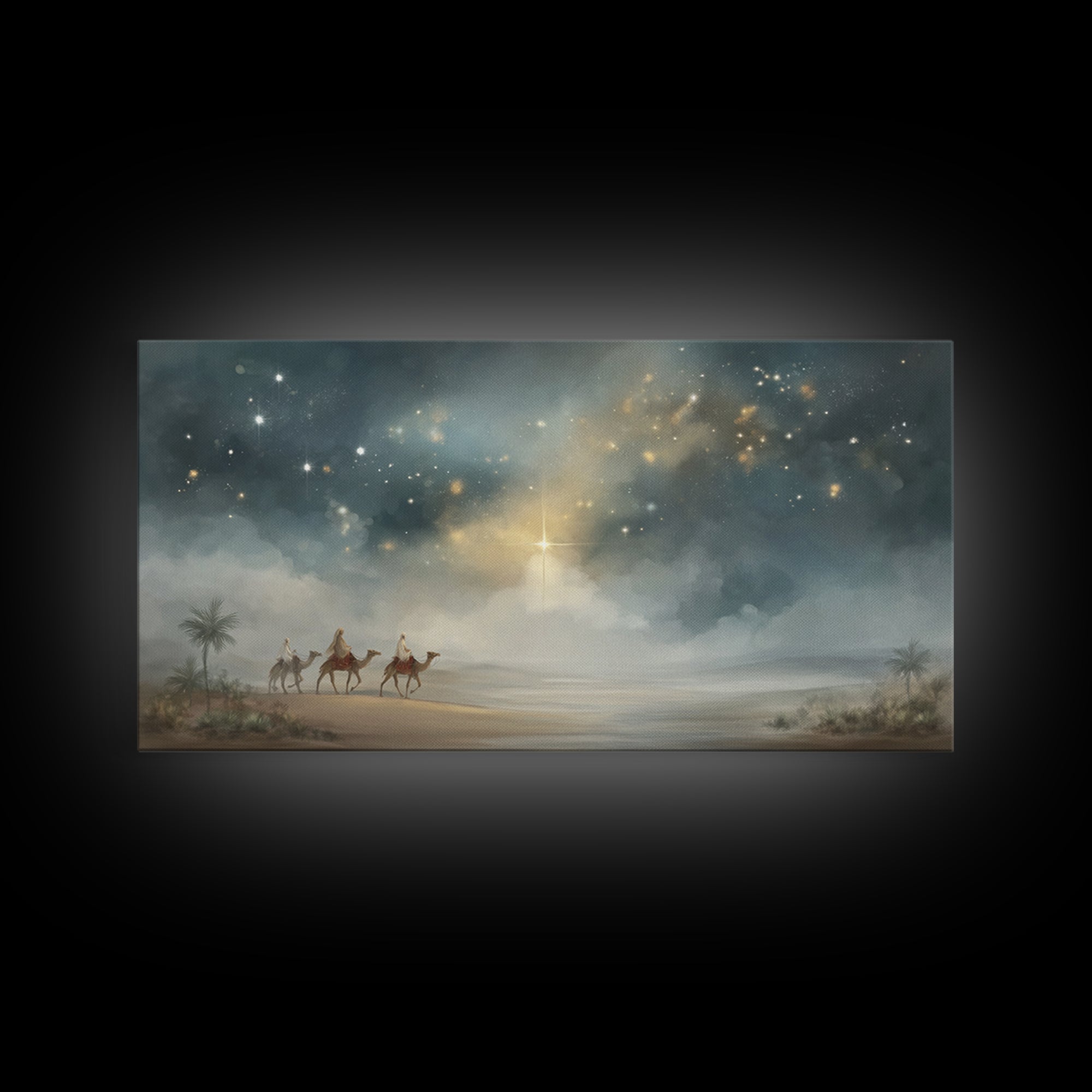 Night Of The Magi - Framed Canvas Print - Christmas Art Prints - Christian Christmas Art - Christian Wall Art - Christian Art Canvas