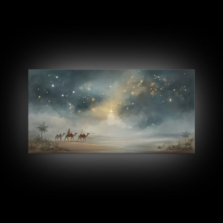 Night Of The Magi - Framed Canvas Print - Christmas Art Prints - Christian Christmas Art - Christian Wall Art - Christian Art Canvas