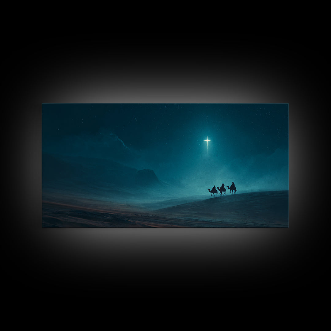Guided By The Star - Framed Canvas Print - Christian Art Canvas - Christmas Art Prints - Christian Christmas Art - Christian Wall Art