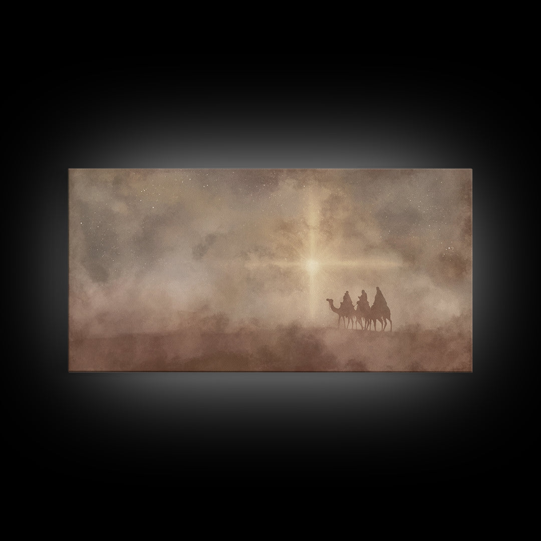 Three Kings Journey - Framed Canvas Print - Christian Wall Art - Christian Christmas Art - Christian Art Canvas - Christmas Art Prints