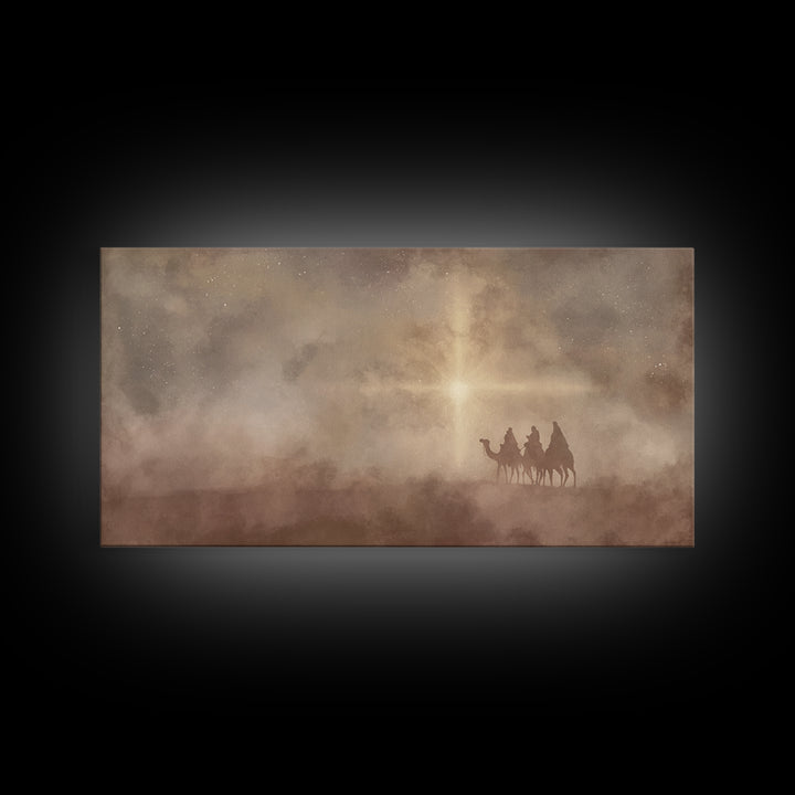 Three Kings Journey - Framed Canvas Print - Christian Wall Art - Christian Christmas Art - Christian Art Canvas - Christmas Art Prints