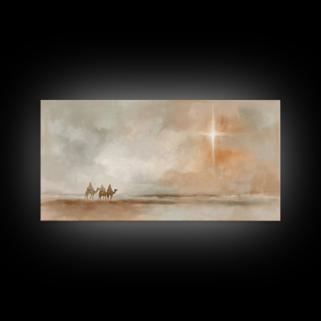 The Guiding Star – Framed Canvas Print – Christian Wall Art – Christian Art Canvas – Jesus Painting – Christmas Art – Christian Art Print