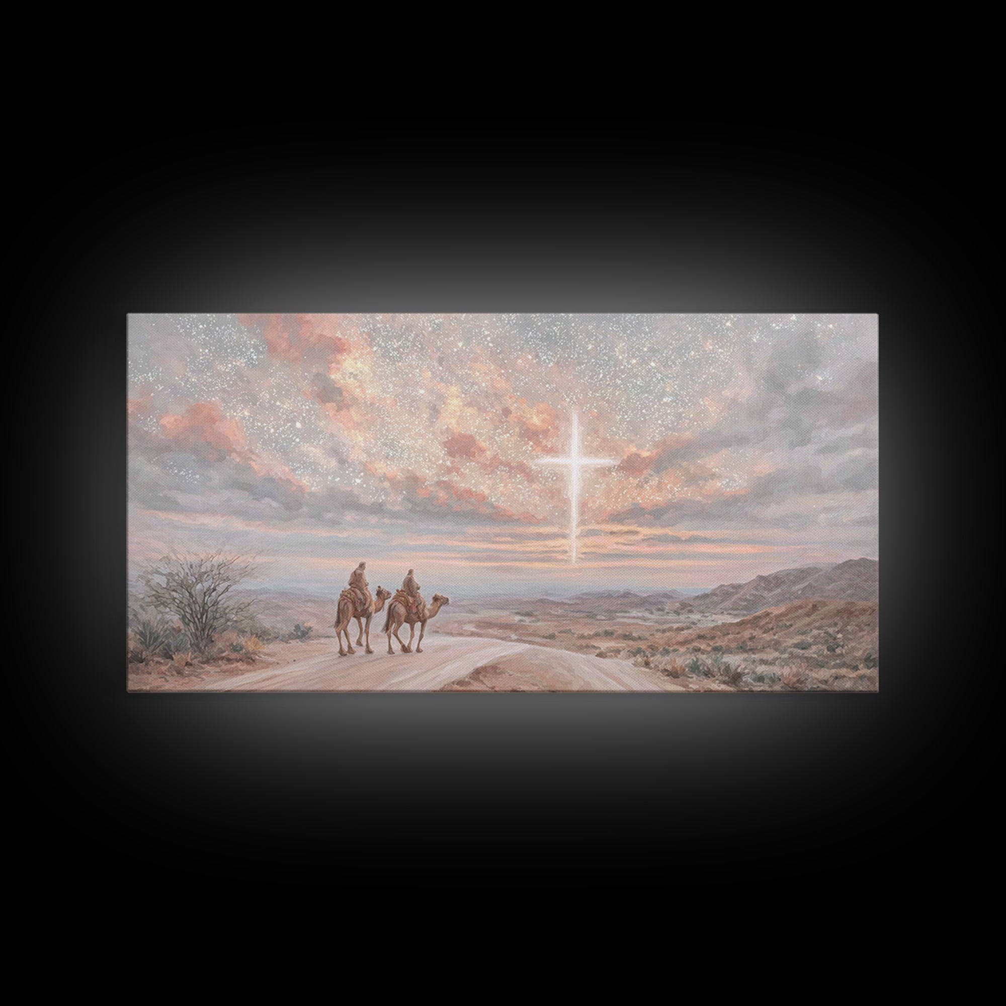Dawn Of Promise, Framed Canvas Print, Christian Art Print, Christian Wall Art, Jesus Painting, Christian Christmas Art, Christian Art Canva