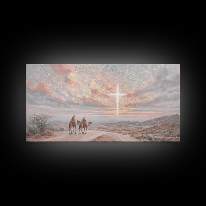 Dawn Of Promise, Framed Canvas Print, Christian Art Print, Christian Wall Art, Jesus Painting, Christian Christmas Art, Christian Art Canva