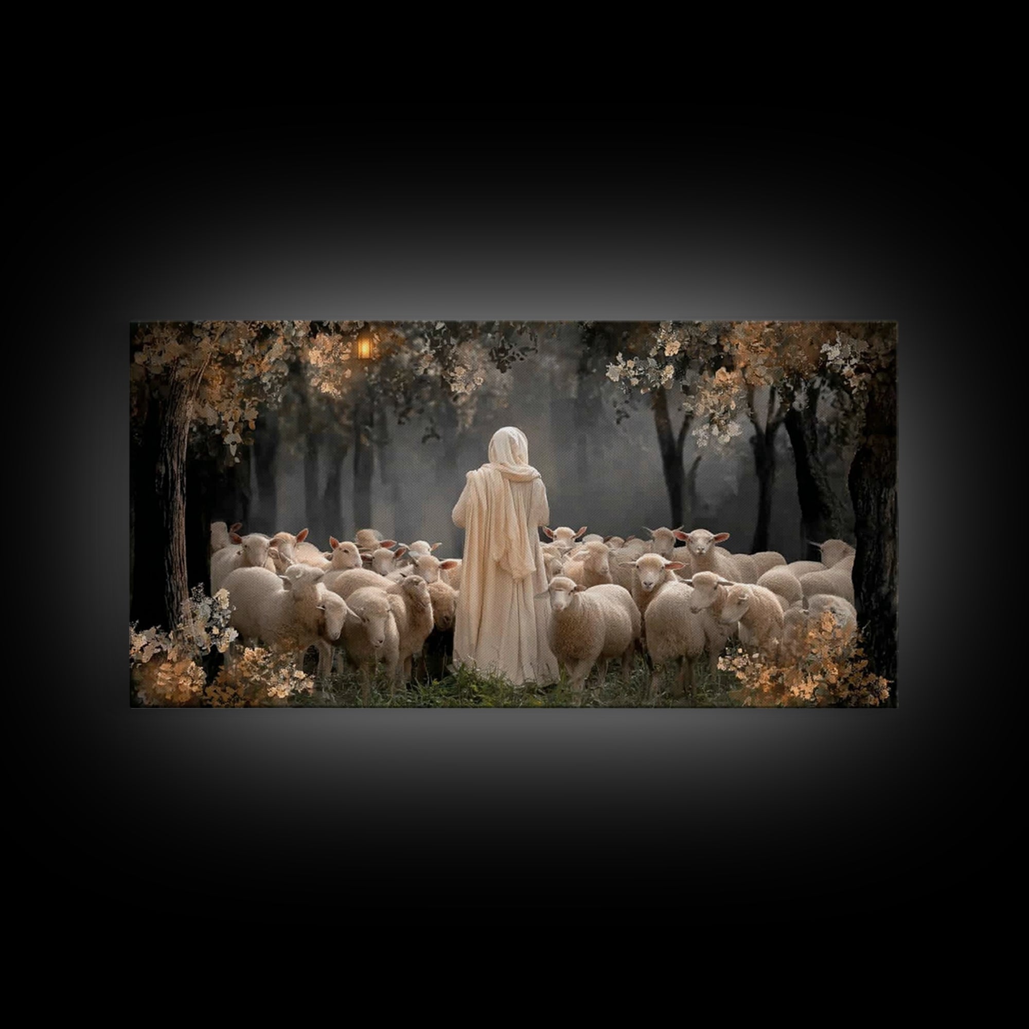 Shepherd’s Care | Framed Canvas Print | Christian Wall Art | Christmas Art | Christian Art Canvas | Jesus Painting | Christian Art Print