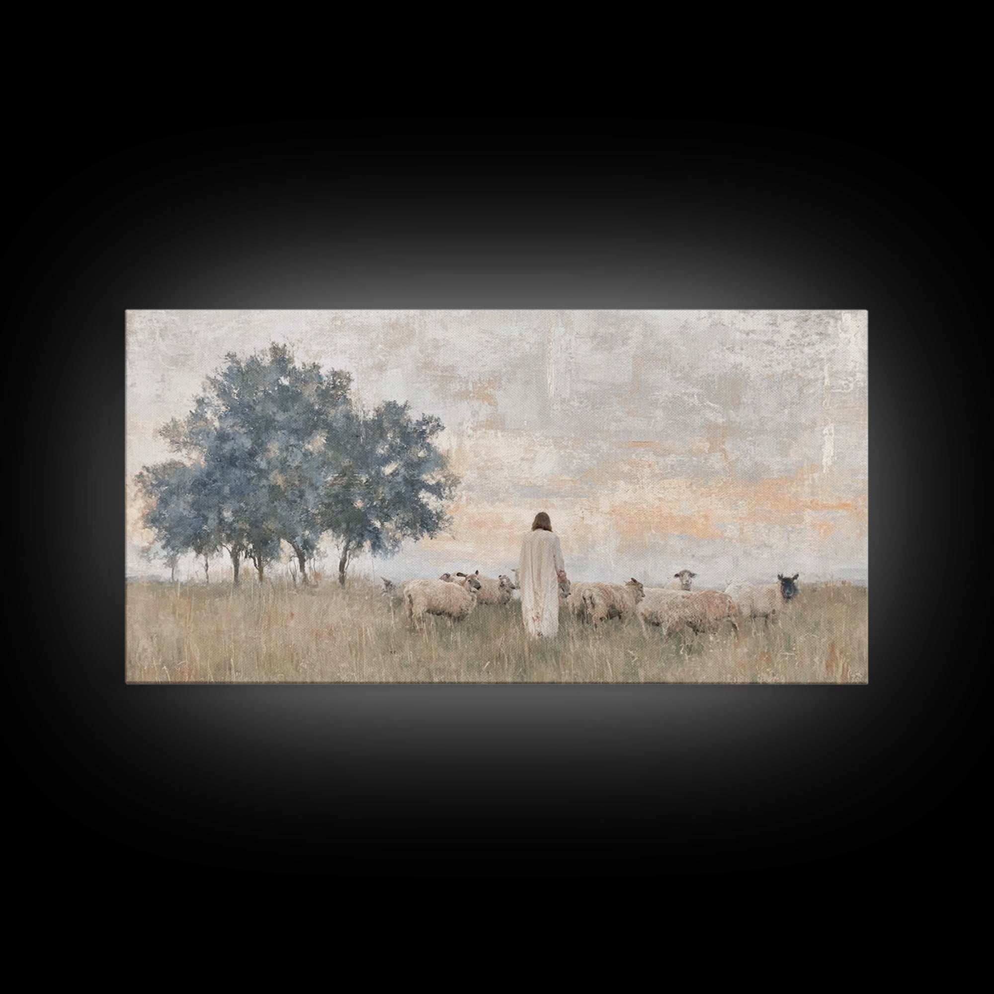 Fields Of Mercy, Framed Canvas Print, Christian Art Print, Christian Wall Art, Jesus Painting, Christian Art Canvas, Christian Christmas Ar