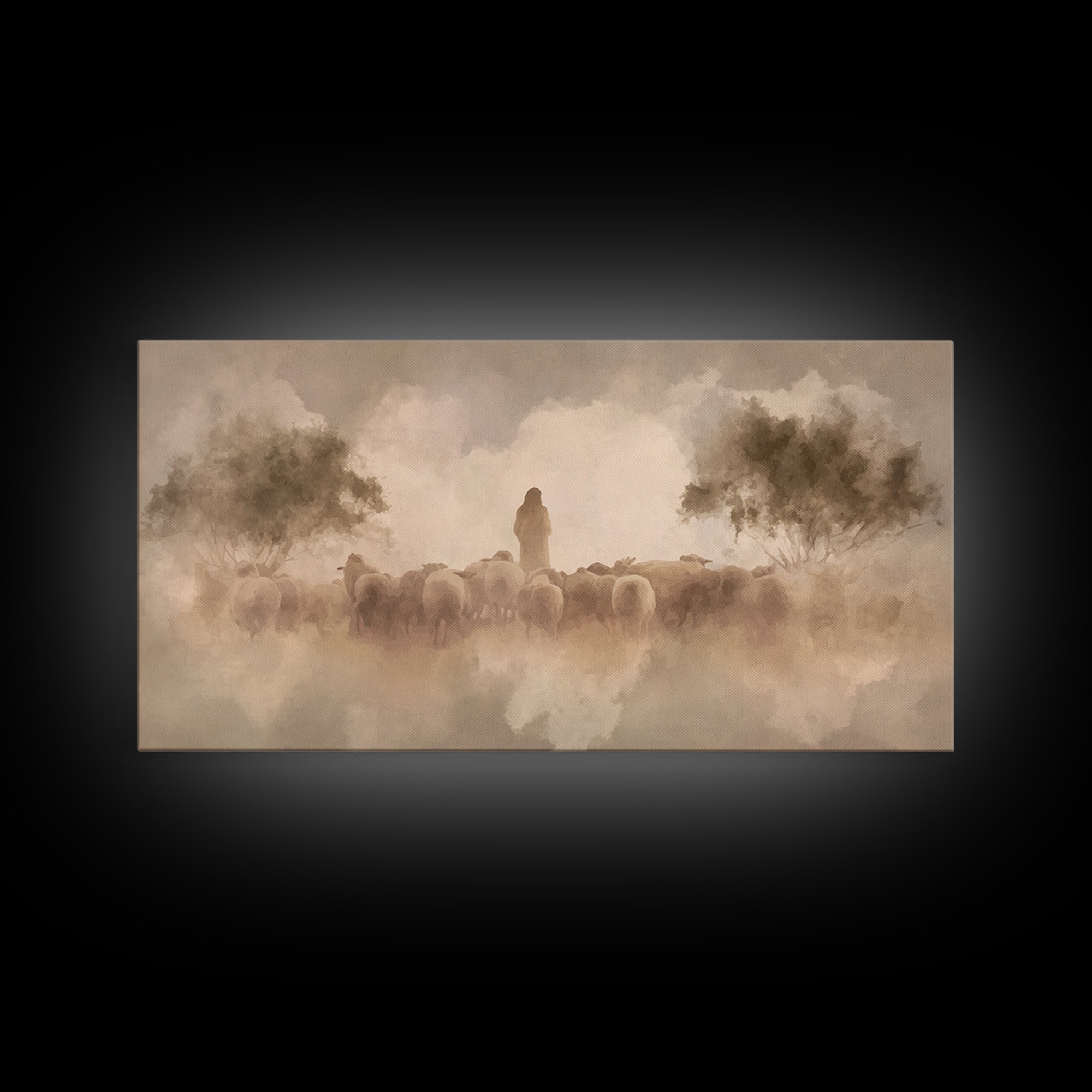 Morning Shepherd | Framed Canvas Print | Christian Christmas Art | Christian Art Canvas | Christian Wall Art | Christian Art Print | Jesus