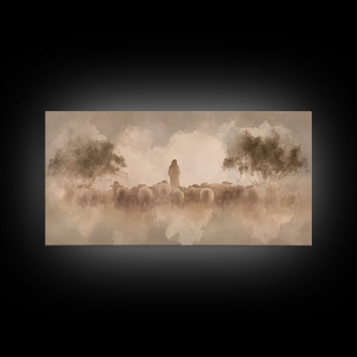 Morning Shepherd | Framed Canvas Print | Christian Christmas Art | Christian Art Canvas | Christian Wall Art | Christian Art Print | Jesus