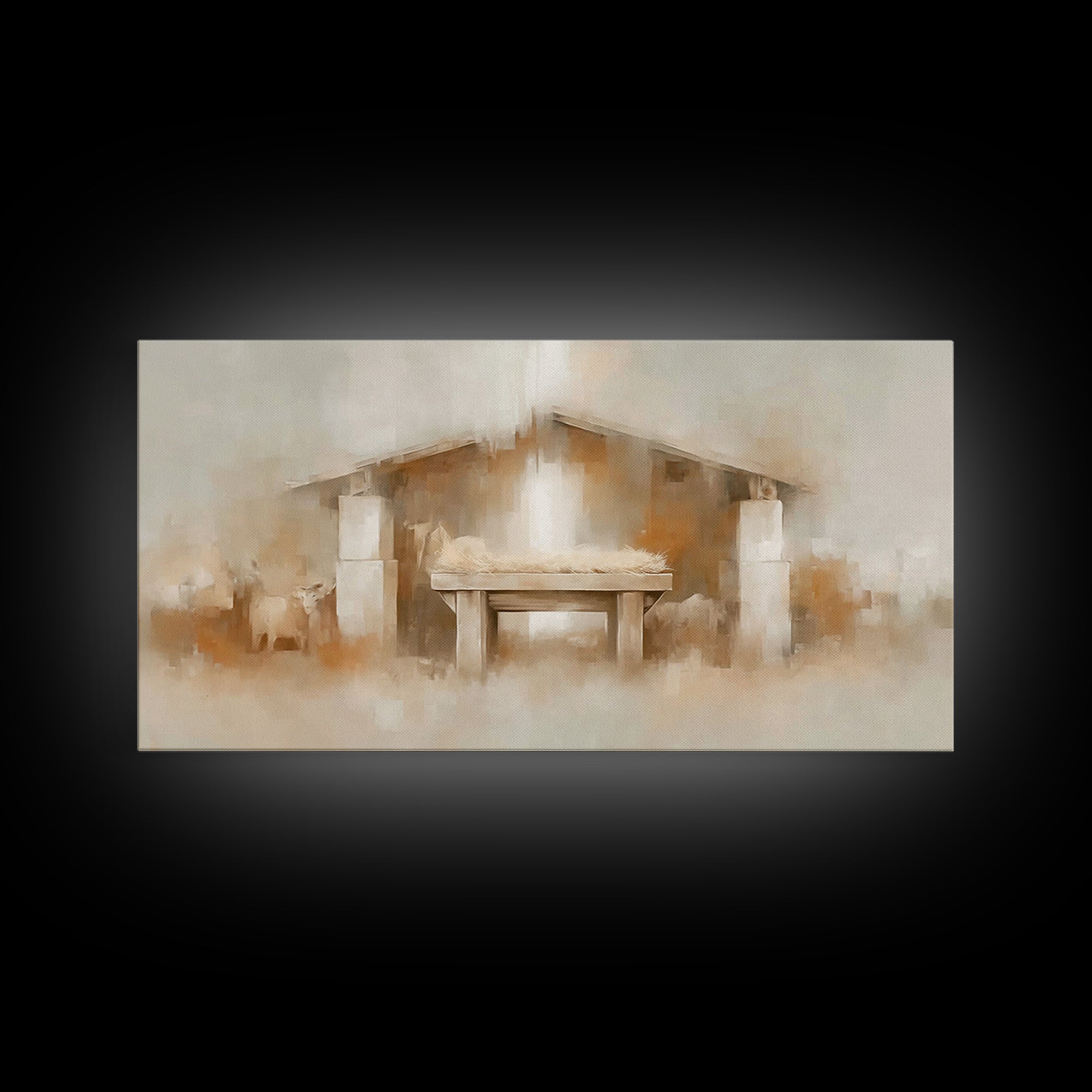 Stable Promise Light | Framed Canvas Print | Christian Art Canvas | Christmas Art | Christian Art Gift | Framed Christmas Art