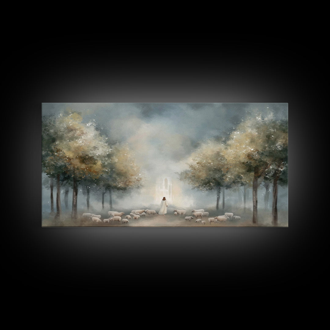 Heavenly Pathway - Framed Canvas Print - Christian Art Canvas - Christian Christmas Art - Jesus Painting - Christian Wall Art