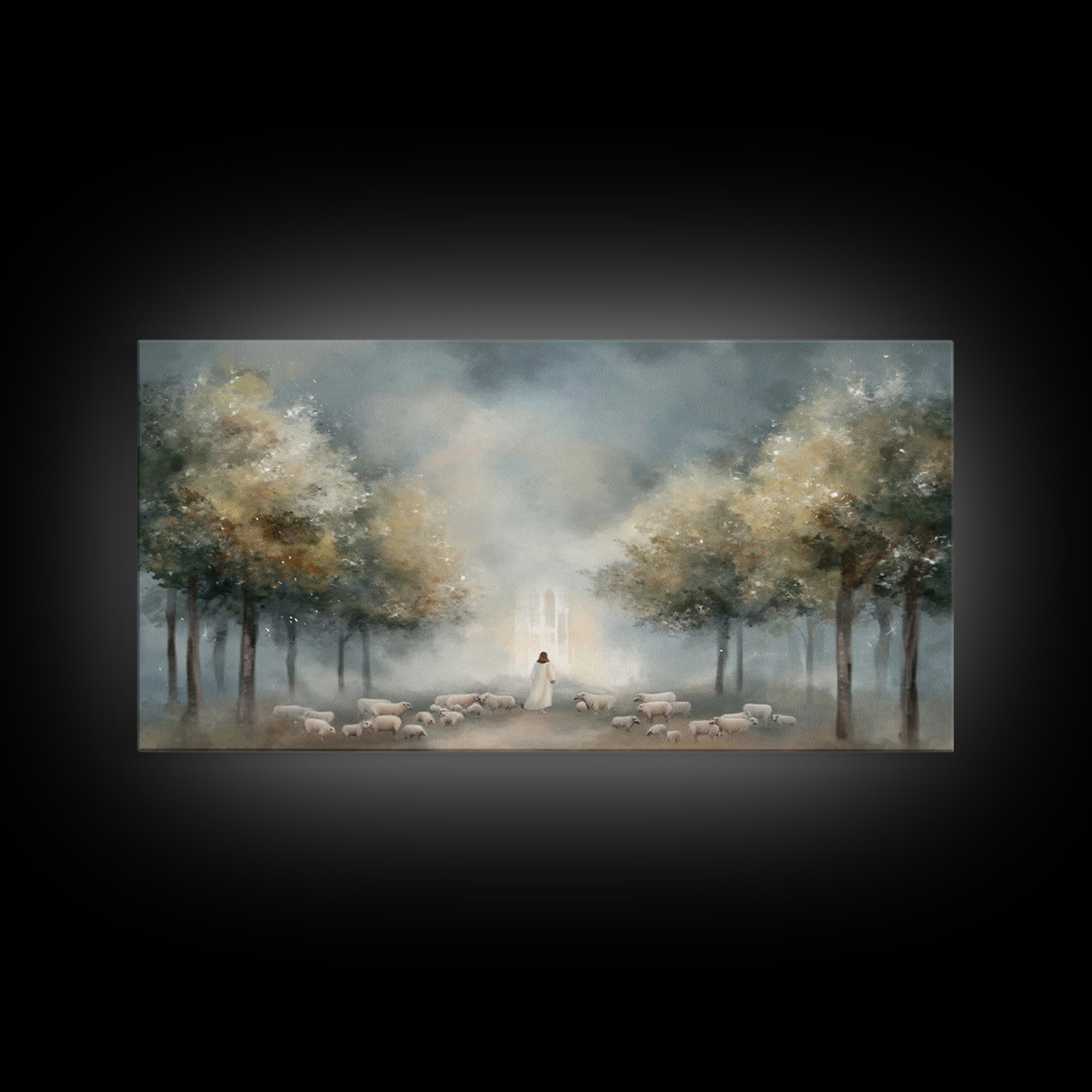 Heavenly Pathway - Framed Canvas Print - Christian Art Canvas - Christian Christmas Art - Jesus Painting - Christian Wall Art