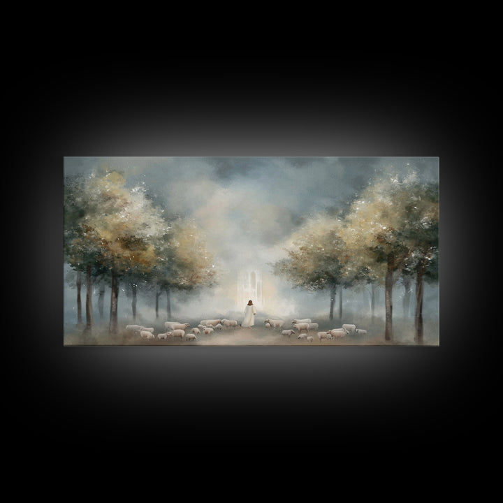 Heavenly Pathway - Framed Canvas Print - Christian Art Canvas - Christian Christmas Art - Jesus Painting - Christian Wall Art