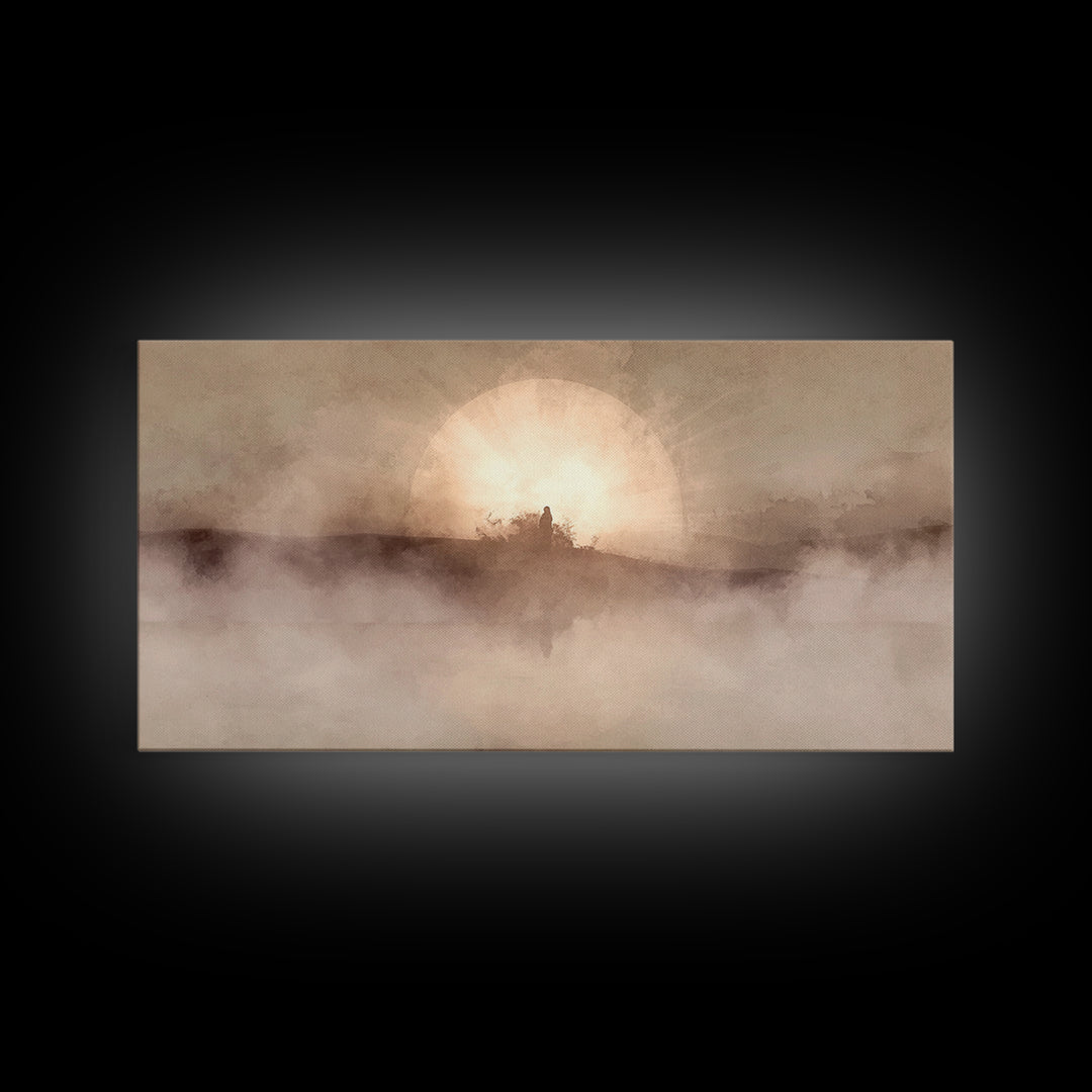 Radiant Dawn - Framed Canvas Print - Christian Christmas Art - Christian Wall Art - Jesus Painting - Modern Christian Art
