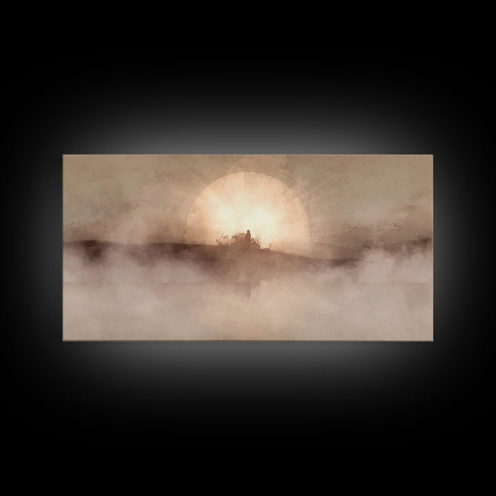 Radiant Dawn - Framed Canvas Print - Christian Christmas Art - Christian Wall Art - Jesus Painting - Modern Christian Art