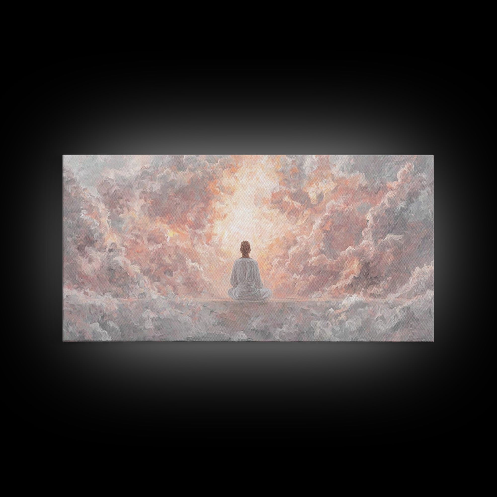 Heavenly Stillness – Framed Canvas Print – Christian Wall Art – Christian Art Canvas – Jesus Painting – Modern Christian Art – Christian De
