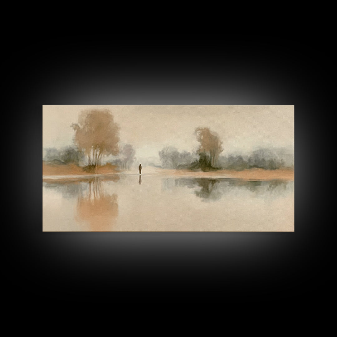 Quiet Path Grace, Framed Canvas Print, Christian Art Canvas, Christian Wall Art, Jesus Painting, Minimalist Christian Art, Christian Christ
