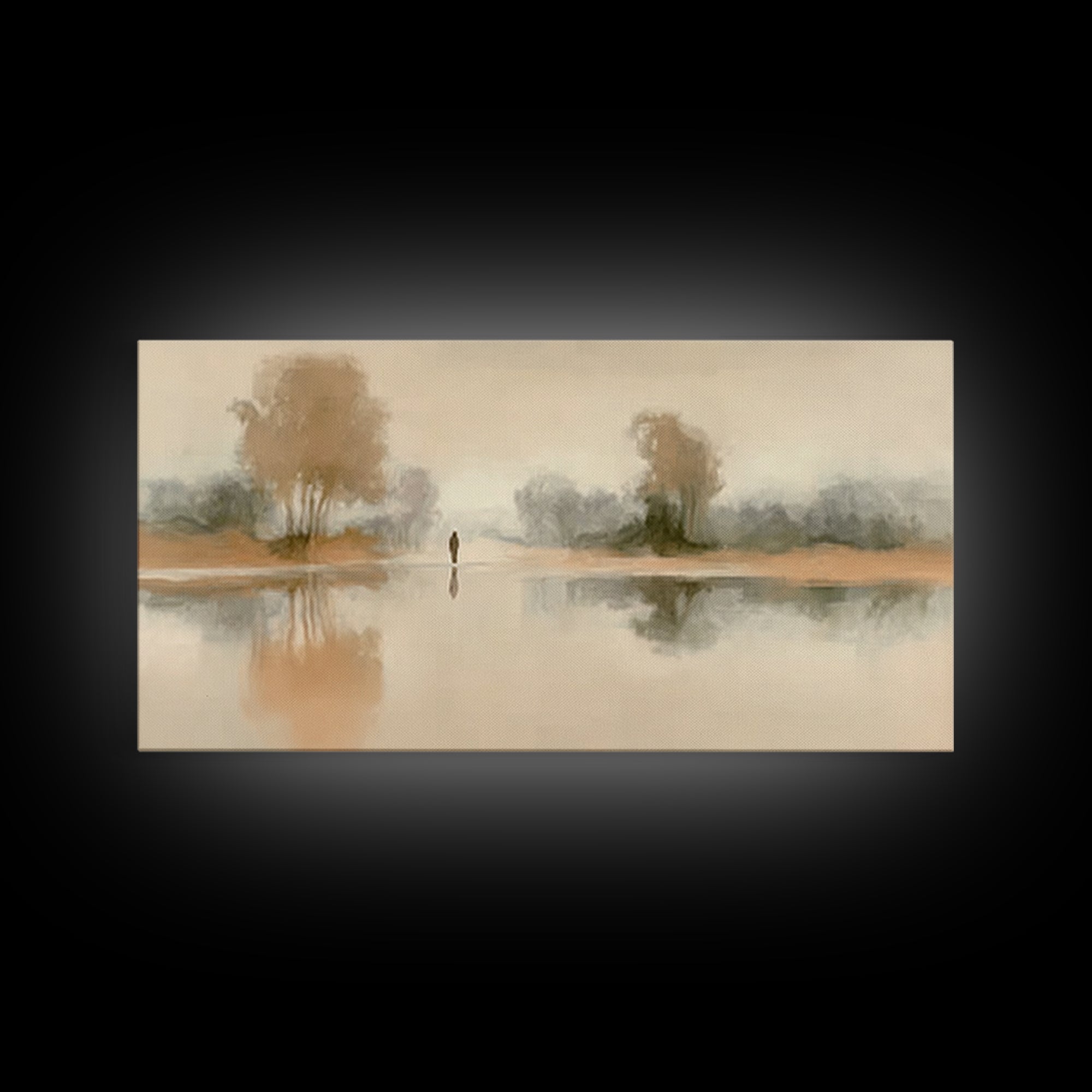 Quiet Path Grace, Framed Canvas Print, Christian Art Canvas, Christian Wall Art, Jesus Painting, Minimalist Christian Art, Christian Christ