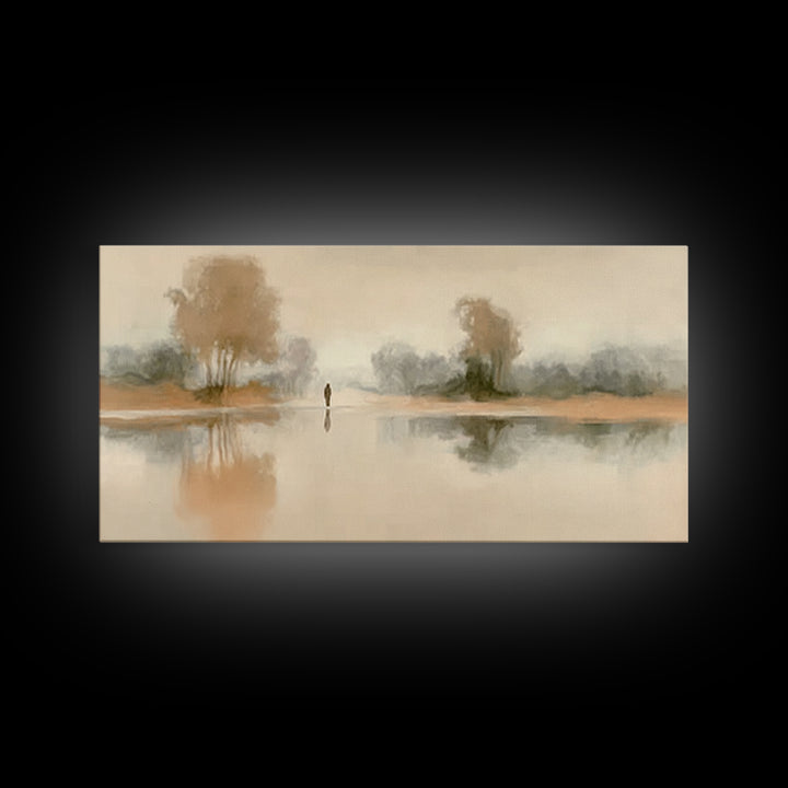 Quiet Path Grace, Framed Canvas Print, Christian Art Canvas, Christian Wall Art, Jesus Painting, Minimalist Christian Art, Christian Christ