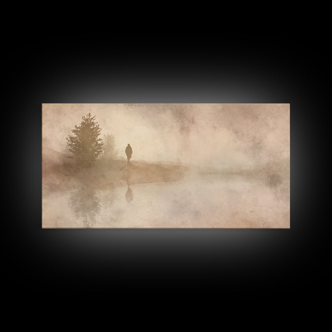 Desert Hush Reverence | Framed Canvas Print | Christian Wall Art | Subtle Christian Art | Christian Art Canvas | Jesus Painting | Christian