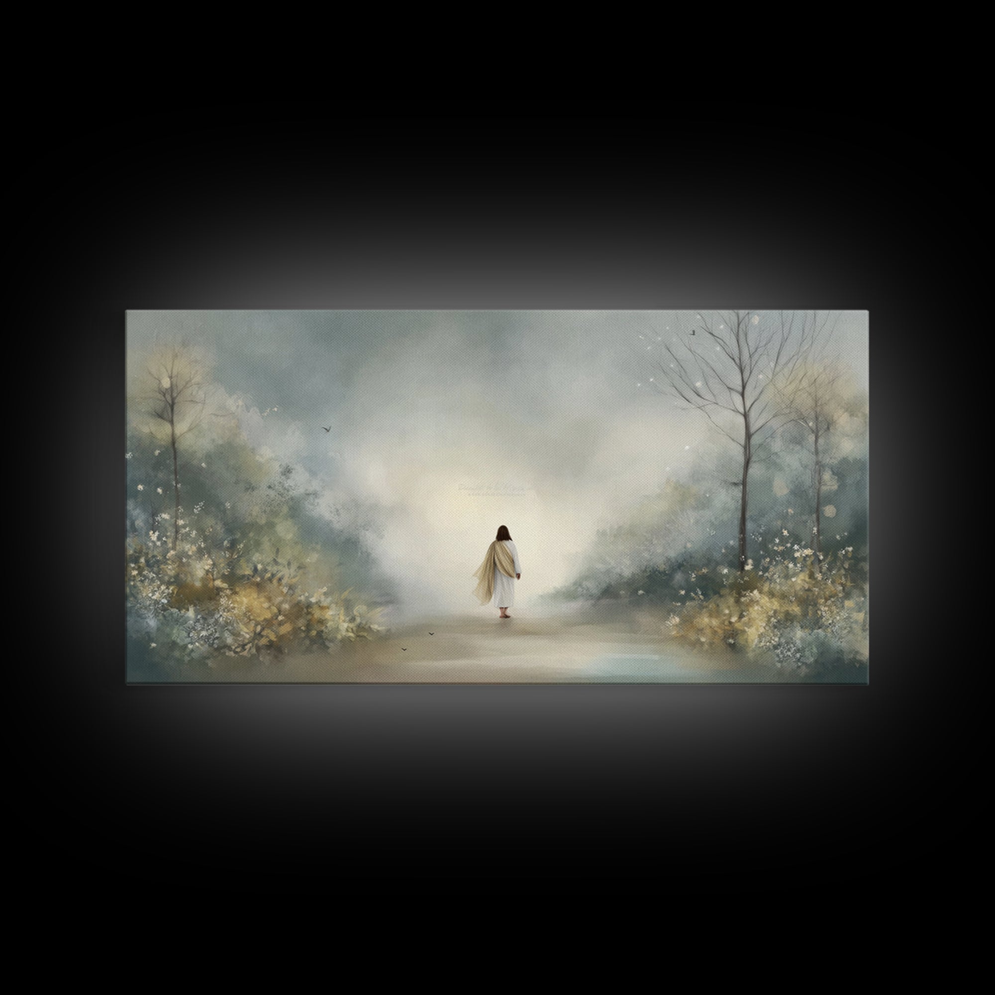 Garden Way Promise, Framed Canvas Print, Christian Wall Art, Jesus Painting, Christian Art Canvas, Modern Christian Art, Christian Gift Ide