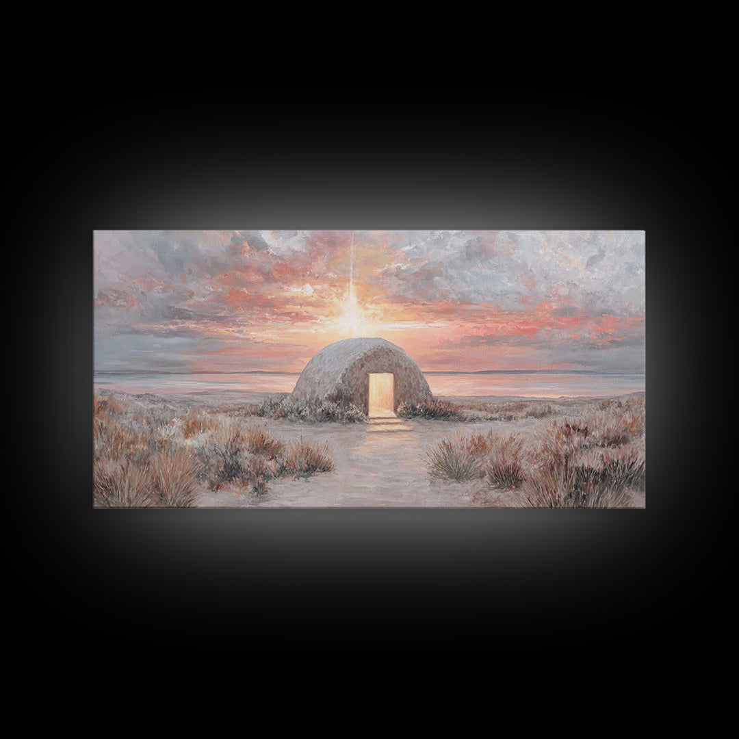 Manger Light – Framed Canvas Print – Christian Christmas Art – Christmas Wall Art – Jesus Painting – Christian Art Canvas – Christian Decor