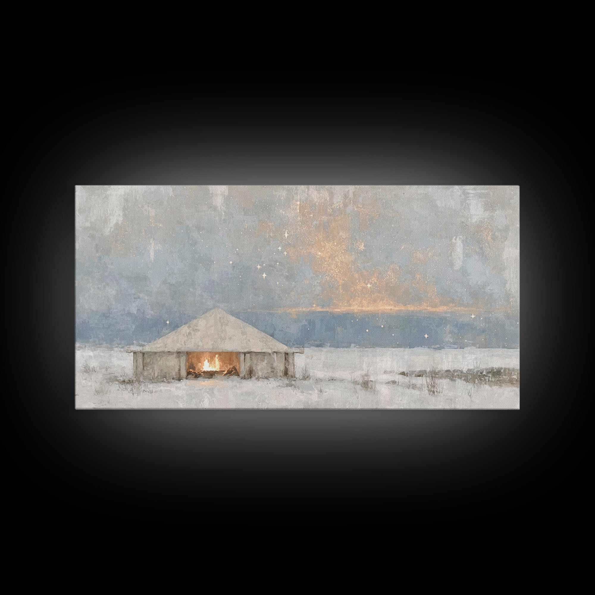 Sacred Arrival – Framed Canvas Print – Christian Art Canvas – Jesus Painting – Christian Wall Art – Christian Christmas Art – Christian Dec