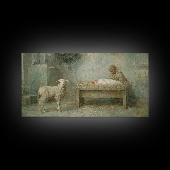 Winter Nativity – Framed Canvas Print – Christian Christmas Art – Christian Wall Art – Christmas Art – Christian Art Canvas – Christian Dec