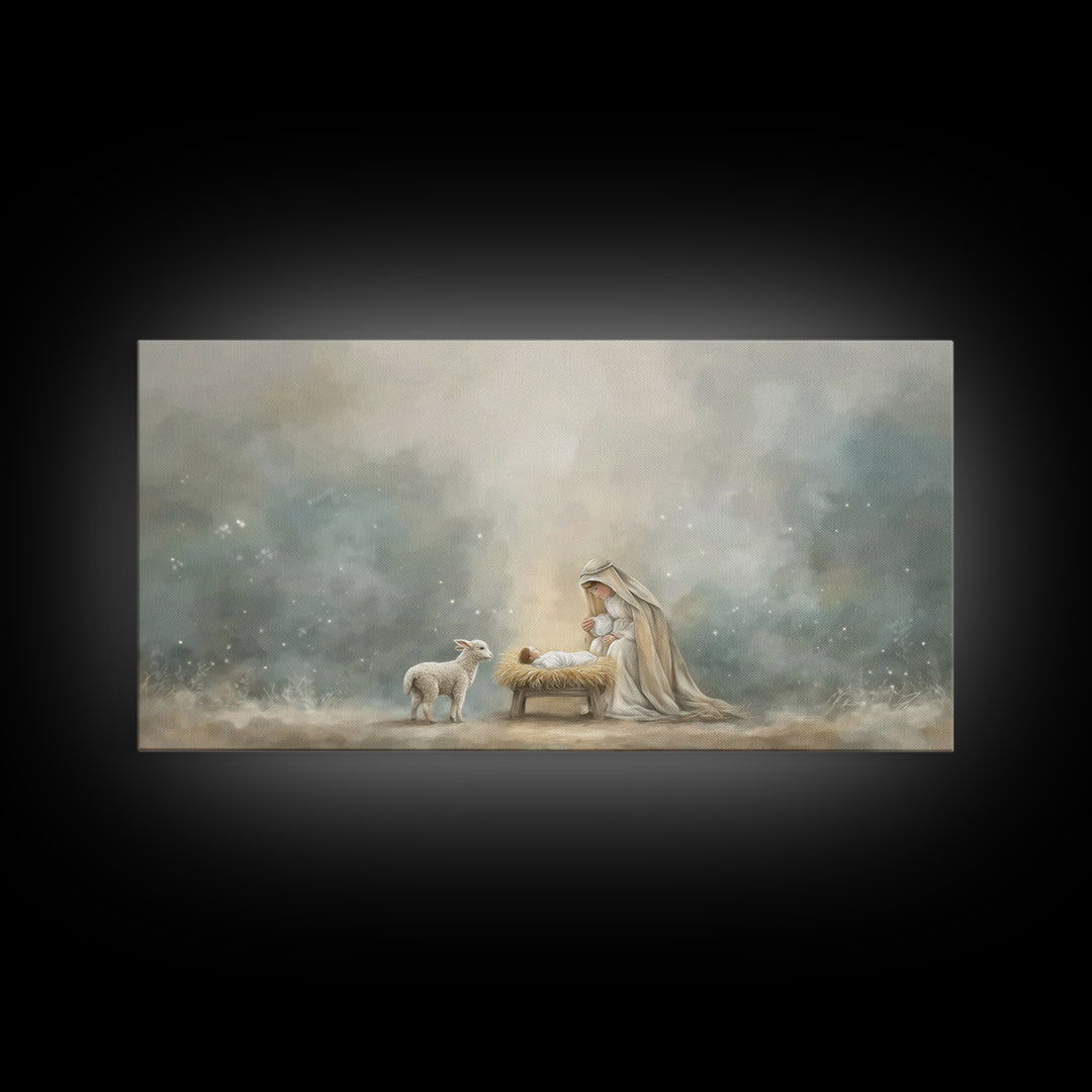 Heaven’s Gentle Dawn – Framed Canvas Print – Christian Art Canvas – Christian Wall Art – Jesus Painting – Christmas Art – Christian Christm