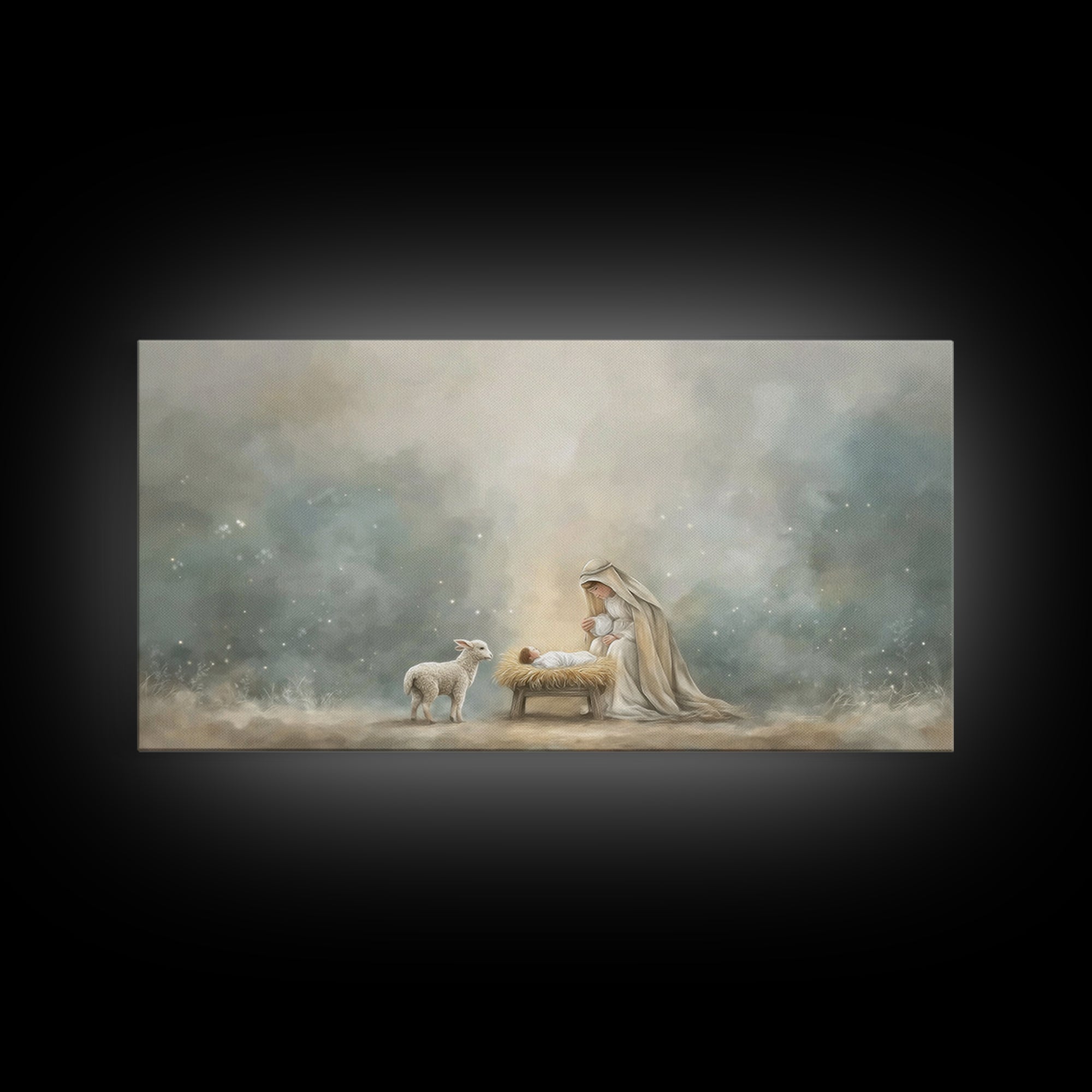 Heaven’s Gentle Dawn – Framed Canvas Print – Christian Art Canvas – Christian Wall Art – Jesus Painting – Christmas Art – Christian Christm