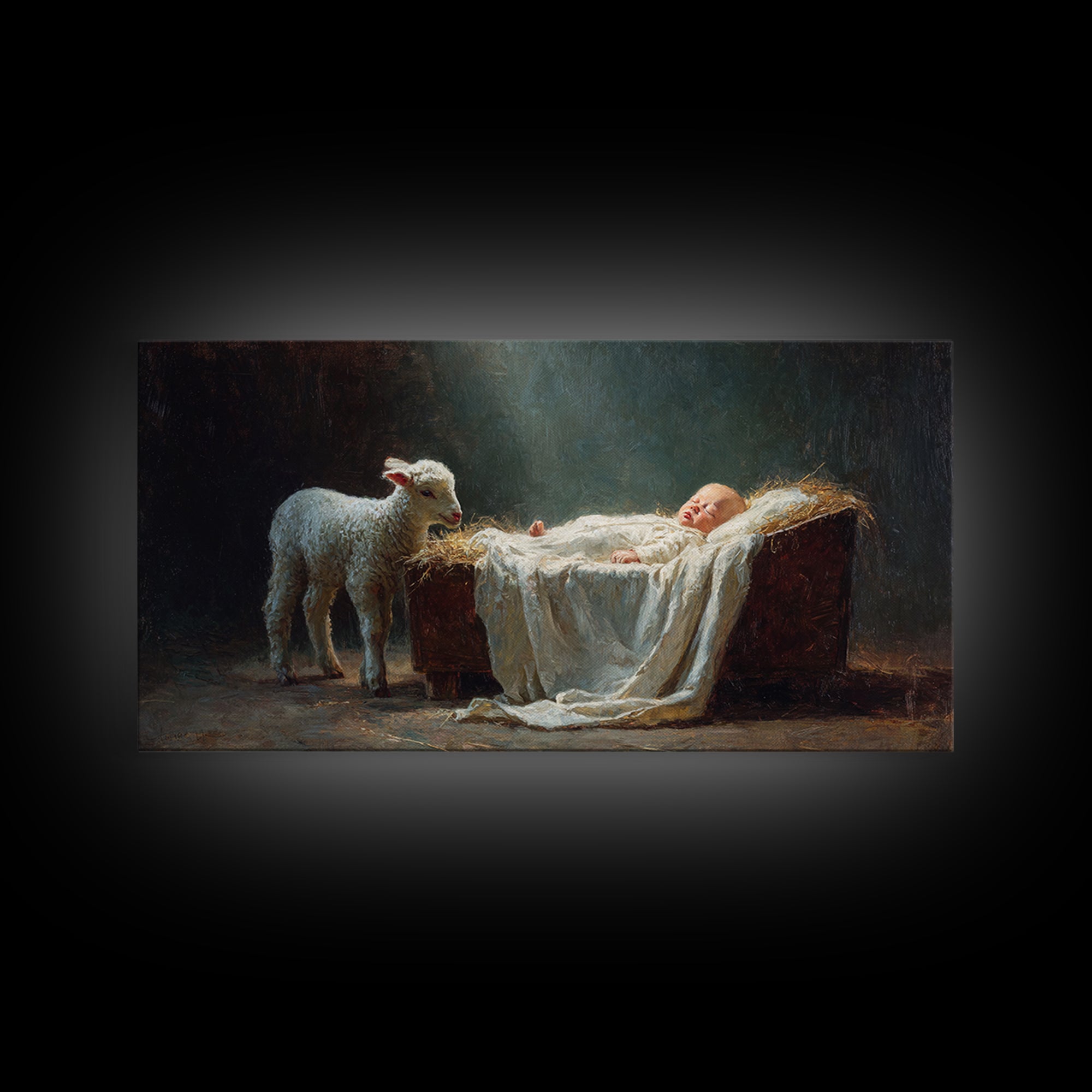 Bethlehem’s Child | Framed Canvas Print | Christian Art Canvas | Christian Wall Art | Jesus Painting | Christmas Art | Christian Christmas