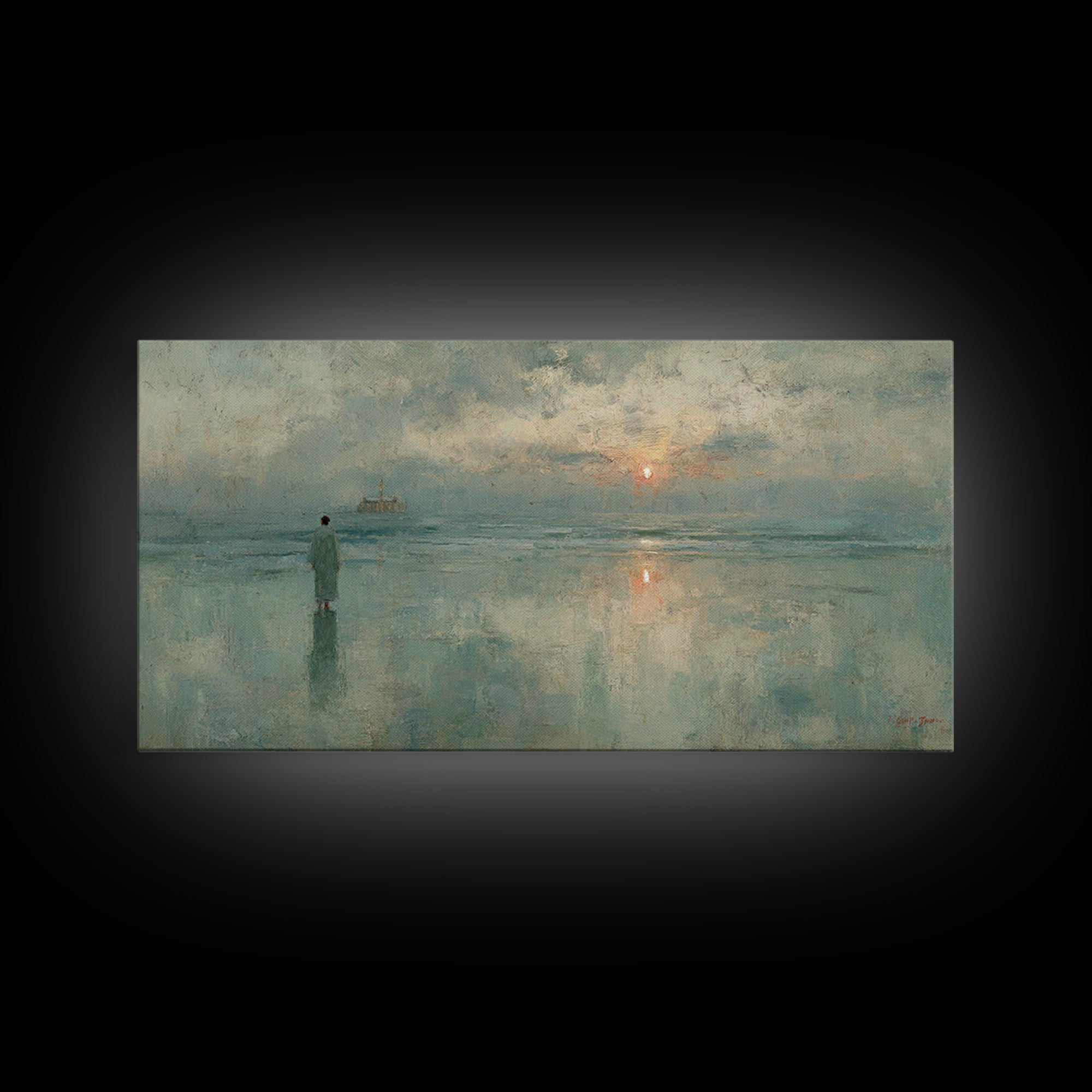 Solitary Grace Path – Framed Canvas Print – Christian Wall Art – Christian Art Canvas – Jesus Painting – Subtle Christian Art – Christian D
