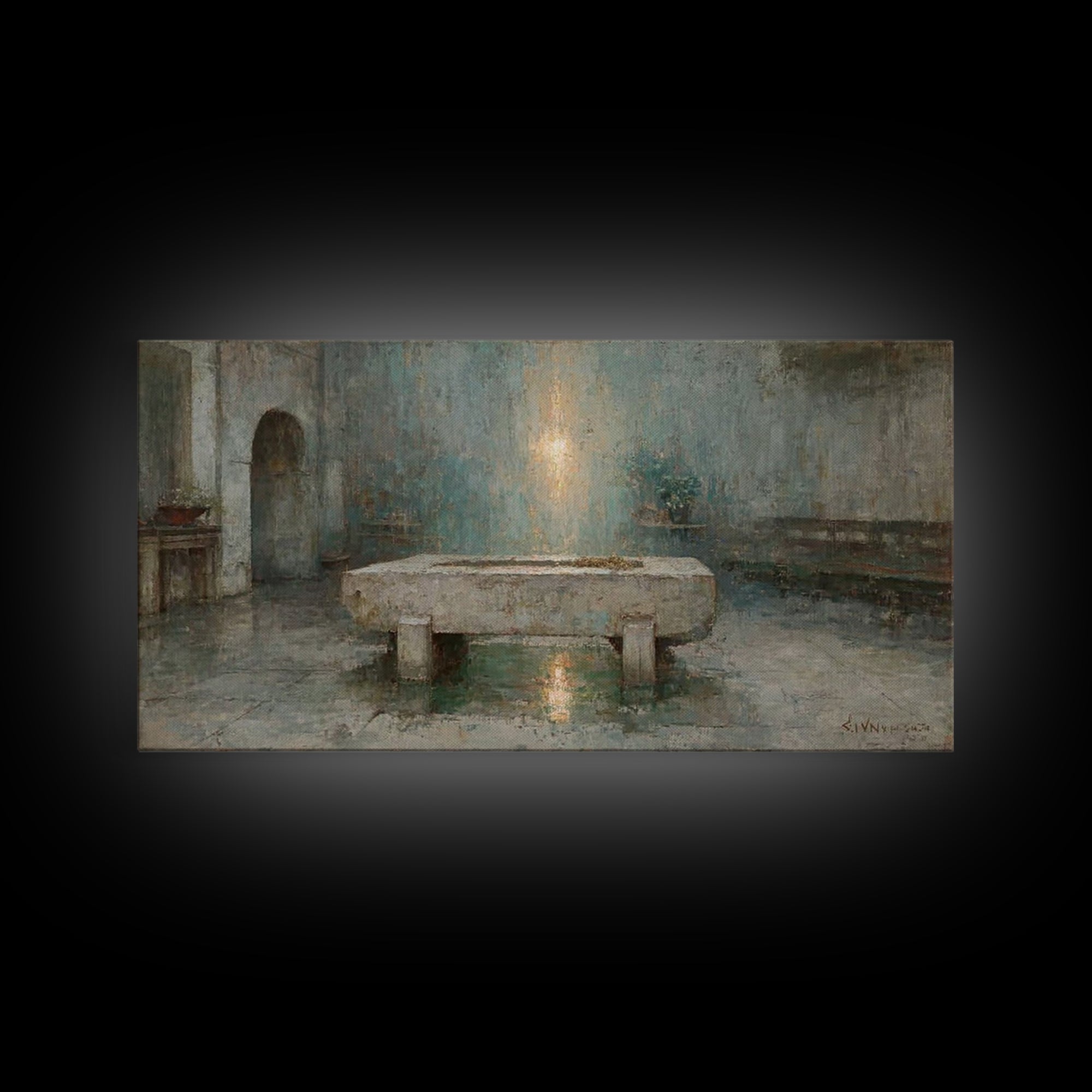 Desert Light – Framed Canvas Print | Christian Wall Art | Abstract Christian Art | Subtle Christian Paintings | Christian Art Canvas | Chri