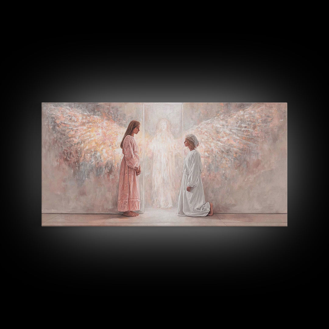 Angelic Dawn – Framed Canvas Print – Christian Wall Art – Christian Art Canvas – Jesus Painting – Christian Decor – Christmas Art Prints