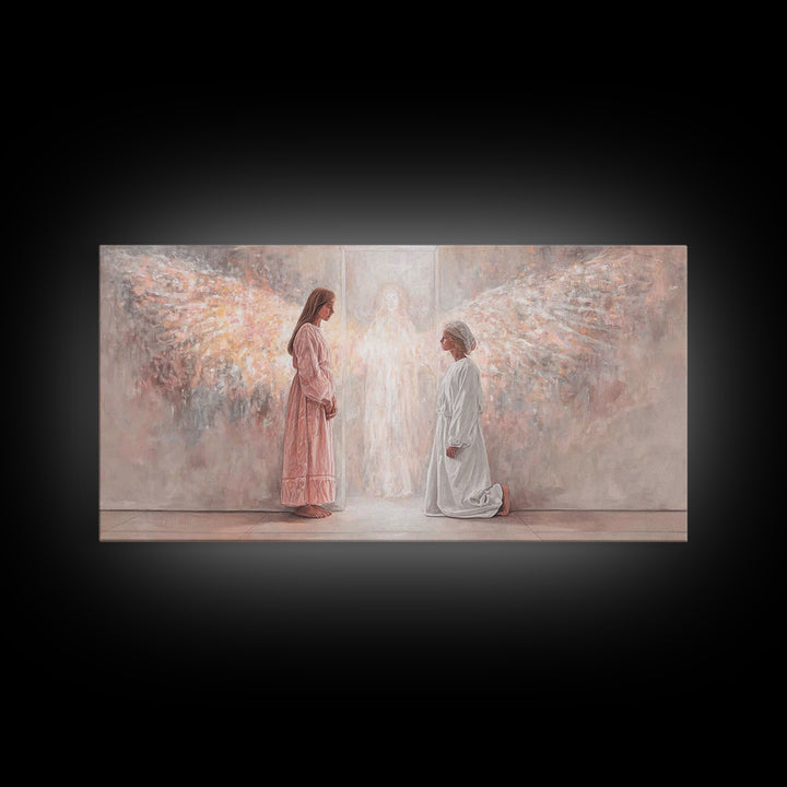 Angelic Dawn – Framed Canvas Print – Christian Wall Art – Christian Art Canvas – Jesus Painting – Christian Decor – Christmas Art Prints